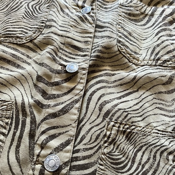 Pilcro Anthropologie Neutral Zebra Animal Print Long Sleeve Button Down Shacket - Picture 7 of 9
